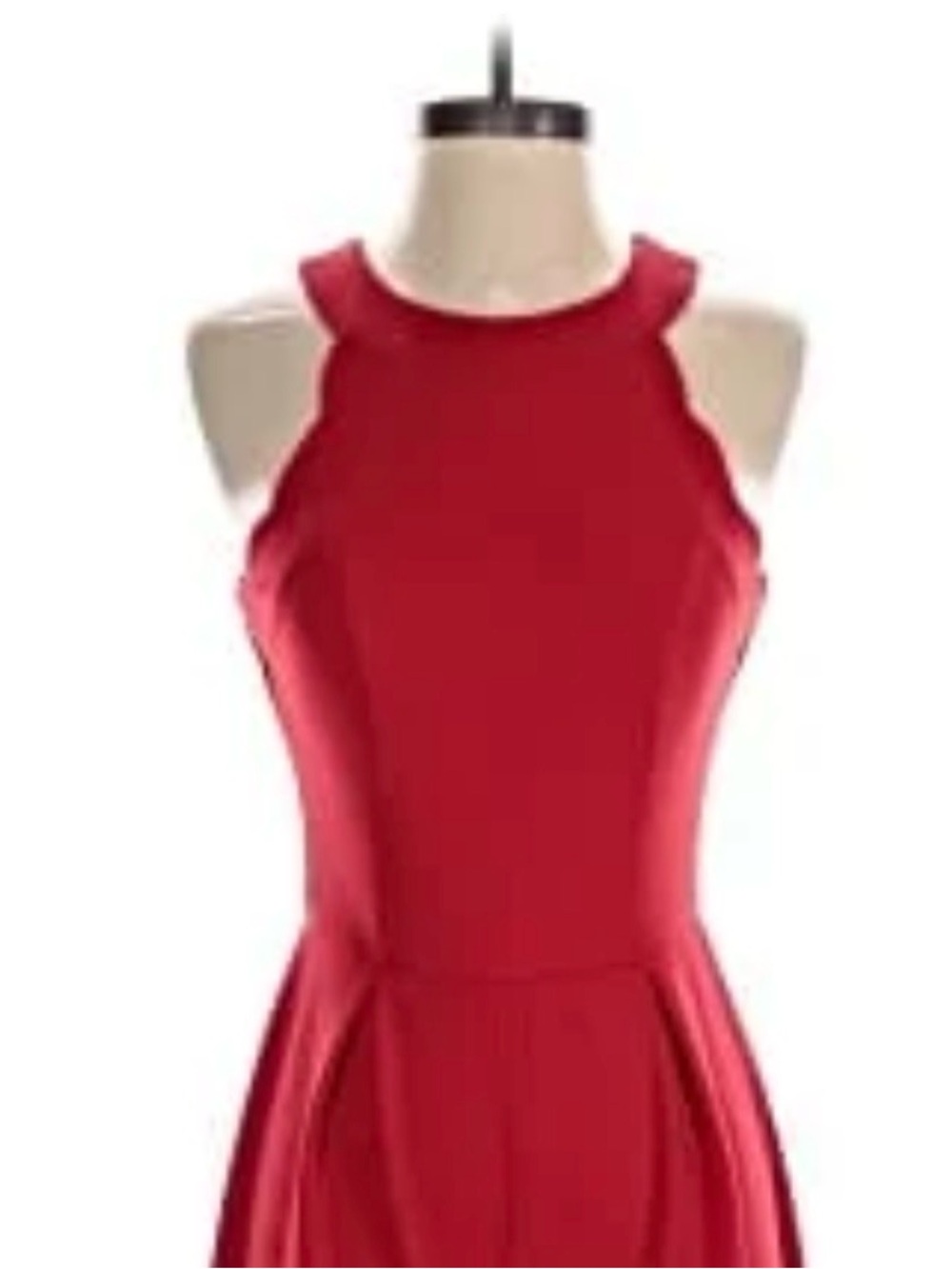 Red Sleeveless Fit-and-Flare Dress - Classic Elegant Style